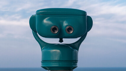 Lookout points with binoculars - field glass