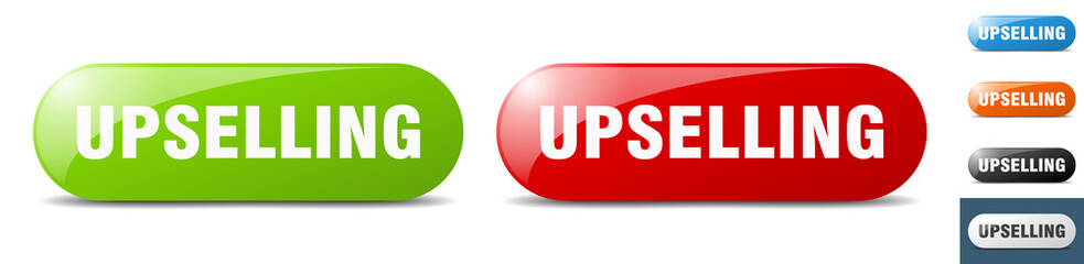 upselling button. key. sign. push button set