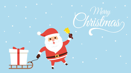 Merry Christmas poster. Santa Claus cartoon vector. Santa character design.