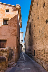 Narrow pedestrian street next to the cathedral in Cuenca