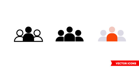 Leadership icon of 3 types color, black and white, outline. Isolated vector sign symbol.