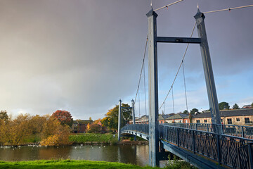 The historic Cricklepit Bridge spanning the River Exe at Exeter Quay