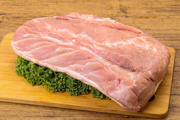 Raw pork loin for cooking