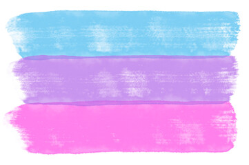 Watercolor stripes in turquoise, lavenander and pink isolated on white background. Computer generated illustration.