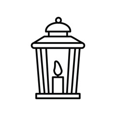 Lantern candle lamp line icon