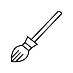 Broom for cleaning line icon
