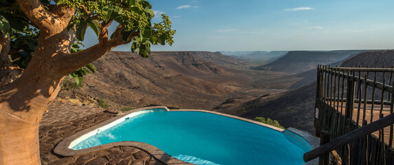 Pool with namibian desert view