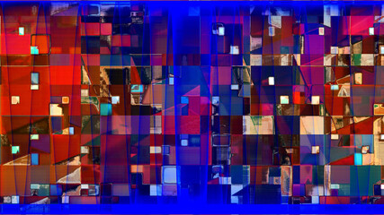 rendu numérique d'un travail, composition abstraite rythmée par les couleurs