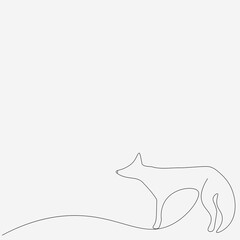 Fox forest animal on white background. Vector illustration