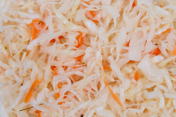 Sauerkraut with carrots close up