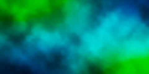 Dark Blue, Yellow vector backdrop with cumulus.