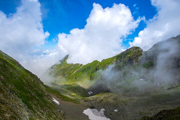 Landscape in Fagaras Mountains, Balea Lake, Romania

