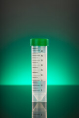 Laboratory container on Dramatic modern background
