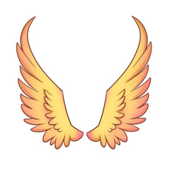 Yellow simple cartoon fantastic wings