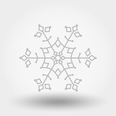Snowflake. Icon. Christmas and New Year. Vector illustration. Flat design