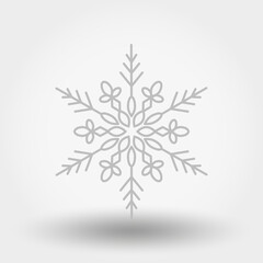 Snowflake. Icon. Christmas and New Year. Vector illustration. Flat design