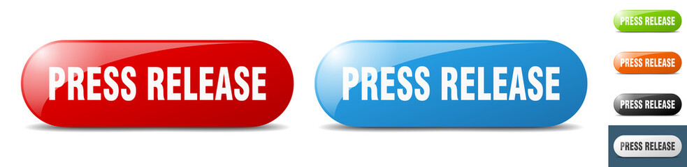 press release button. key. sign. push button set