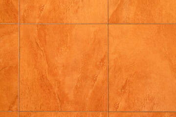 Orange square ceramic tiles. Abstract Texture Background