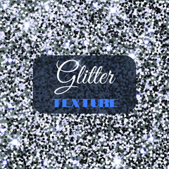 Silver sparkle glitter vector background of sequins