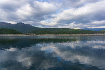 Reflections of clouds on the lake