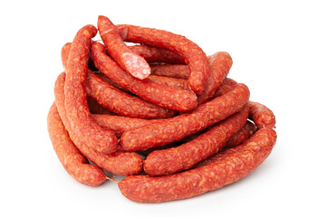 Smoked sausage isolated on white background
