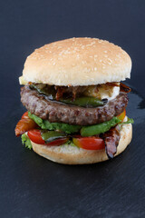homemade cheese burger as unhealthy food