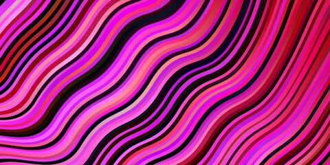 Light Pink, Yellow vector background with bent lines.