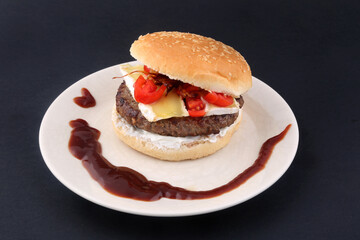 homemade cheese burger as unhealthy food