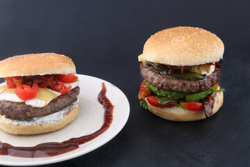 homemade cheese burger as unhealthy food
