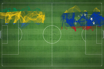 Gabon vs Venezuela Soccer Match, national colors, national flags, soccer field, football game, Copy...