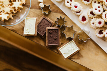 Homemade Christmas Cookies with Chocolat