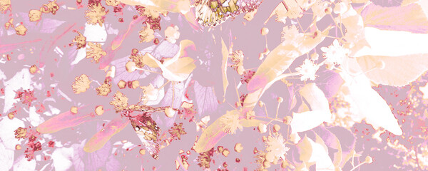 Purple Bouquet Canva. White Flower Image. Beige