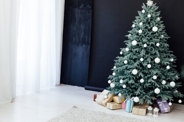 Christmas Santa Claus room decoration with Christmas tree, Finland flag