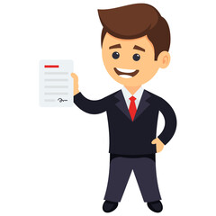 
A person involved in business, businessman 
