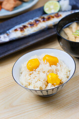 栗ご飯と焼きサンマ