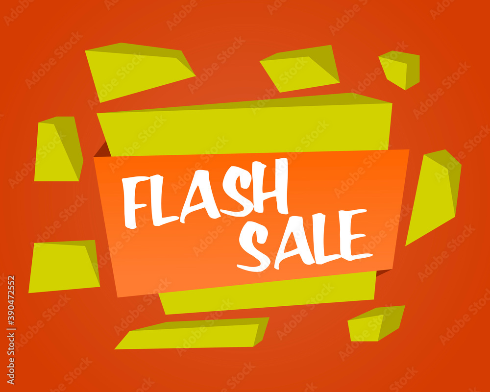 Poster Flash sale. Rectangular forms. Vector.