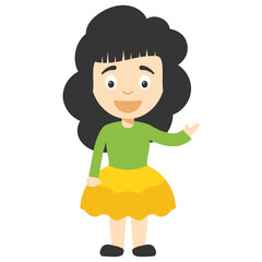 
Full length portrait of kid cartoon girl 
