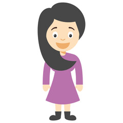 
Full length portrait of kid cartoon girl 
