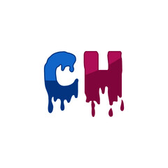 Initial CH Letter logo isolated on white background