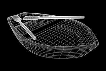 Obraz premium Rowing boat with paddles