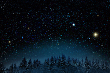 Fototapeta na wymiar Christmas colorful abstract stars sky. Christmas background.