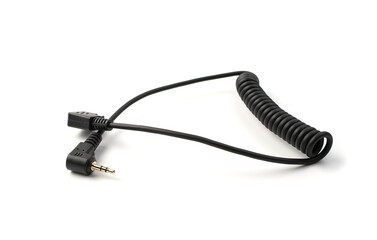 The connection cable is isolated on a white background. Concept of accessories for equipment.