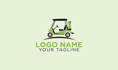 Golf cart logo icon design vector