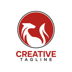 Fox logo. fox with flame concept design vector template