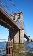 Brooklyn Bridge on a sunny day, New York City, USA.