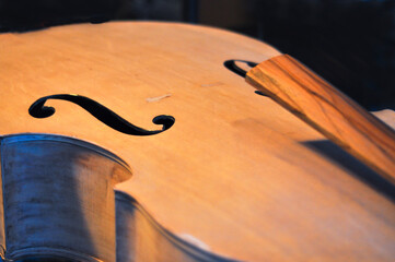 Bass Instrument Being Refinished