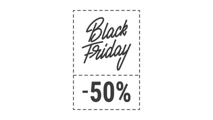 Black Friday sale coupon design with lettering