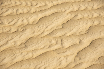 Fototapeta na wymiar closeup of sand pattern of a beach in the summer, Background, texture. design