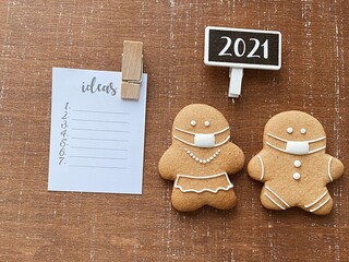 2021 ideas list with a deer and santa in masks