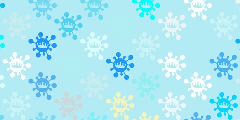 Light blue, yellow vector texture with disease symbols.